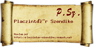 Placzintár Szendike névjegykártya